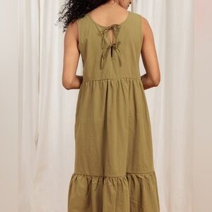 Tradlands Birdie Sleeveless Dress in Olive